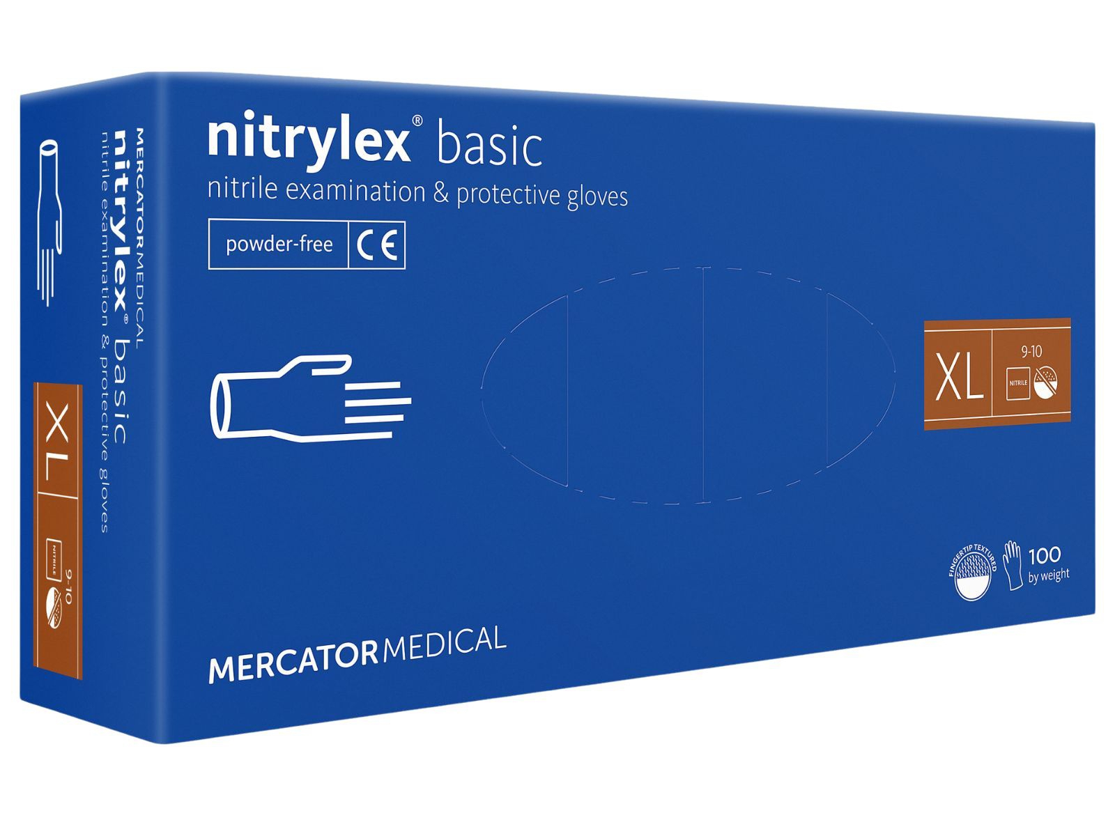 Rękawice Nitrylex Dark Blue XL Mercator Basic KARTON